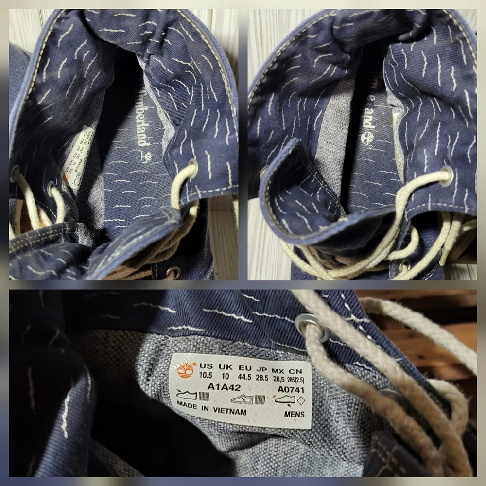 Timberland Roll Top Chukka Men's Size 10.5 Shoes Navy Blue White A1A42